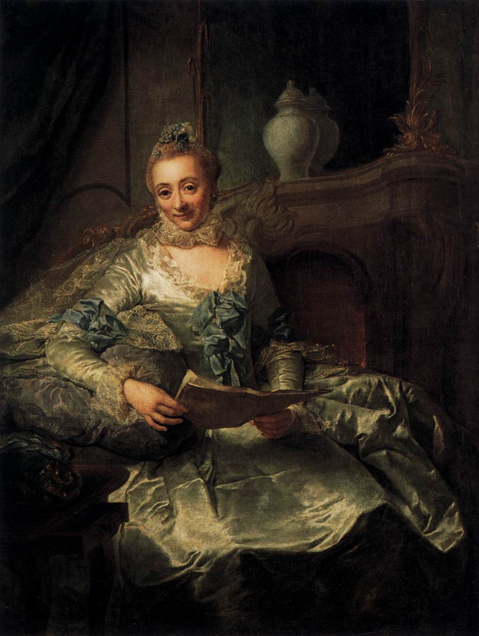 The Wife of Joachim Ulrich Giese, vintage artwork by Georg David Matthieu, 12x8" (A4) Poster