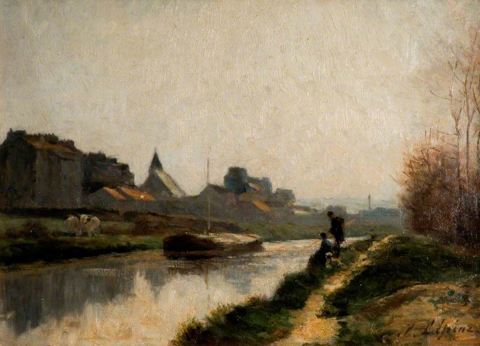 Le canal, vintage artwork by Stanislas Lepine, 12x8" (A4) Poster