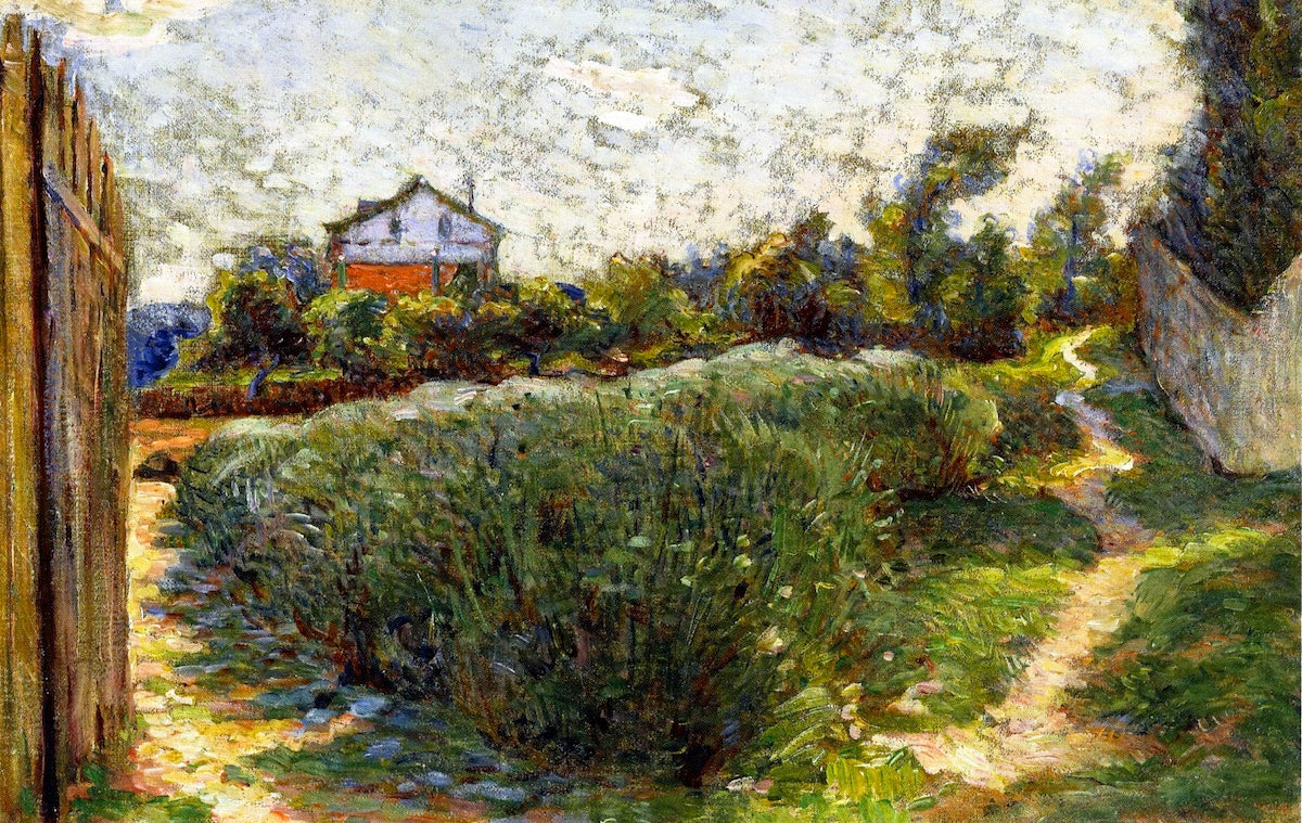 Small Landscape with House, vintage artwork by Marie Bracquemond, 12x8" (A4) Poster