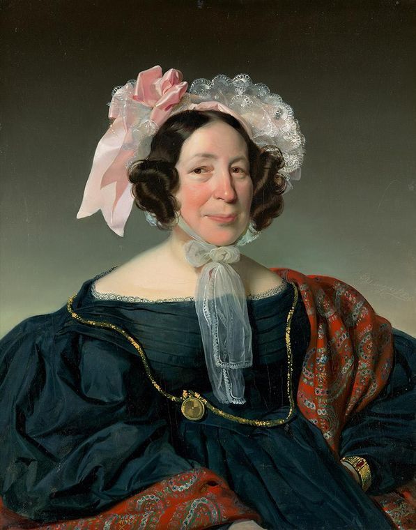 Portrait of a Viennese Lady, vintage artwork by Henri-Guillaume Schlesinger, A3 (16x12") Poster Print