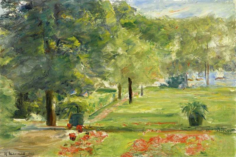 Flower Terrace in the Wannsee Garden, vintage artwork by Max Liebermann, 12x8" (A4) Poster