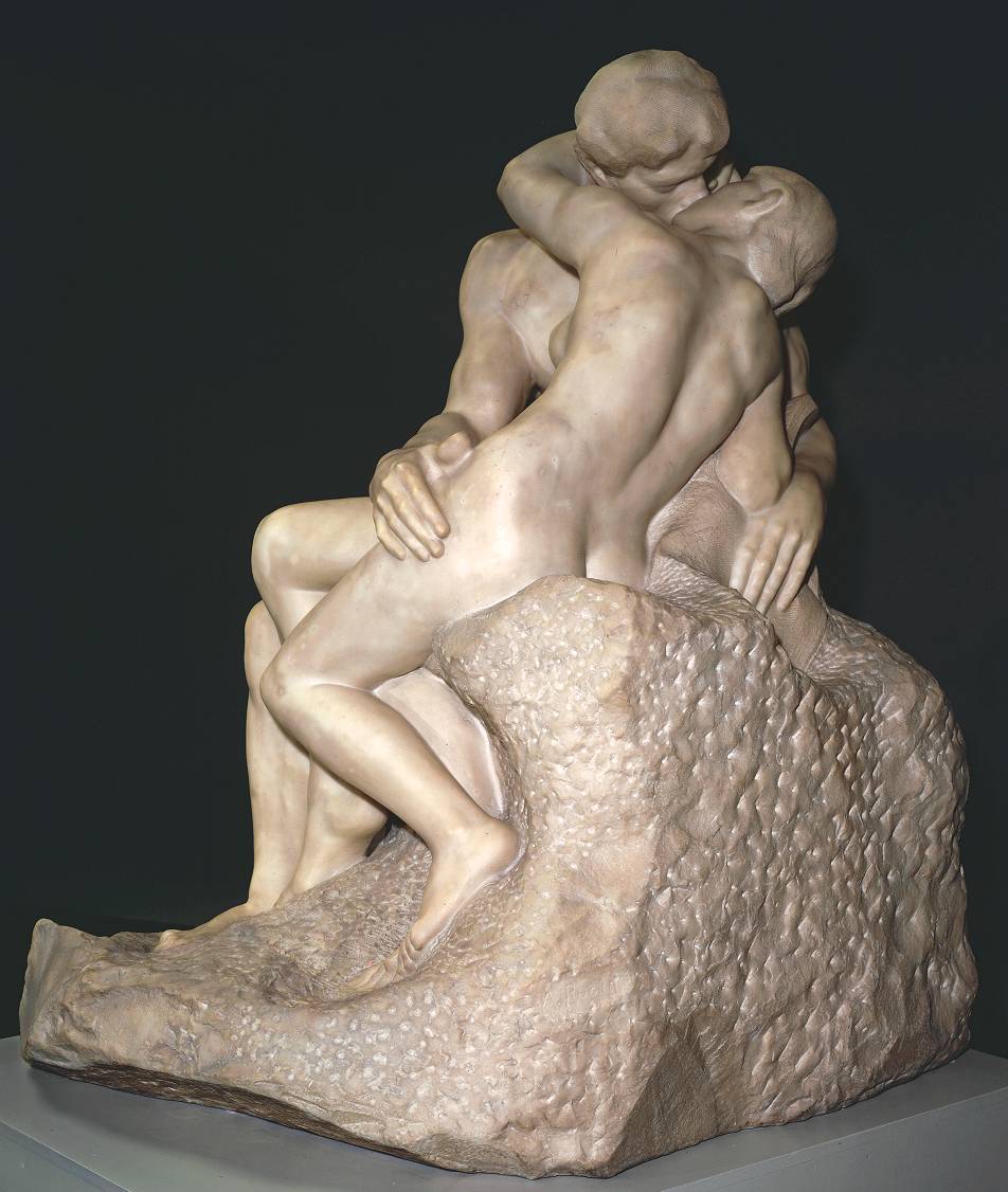 The Kiss (le baiser), vintage artwork by Auguste Rodin, 12x8" (A4) Poster