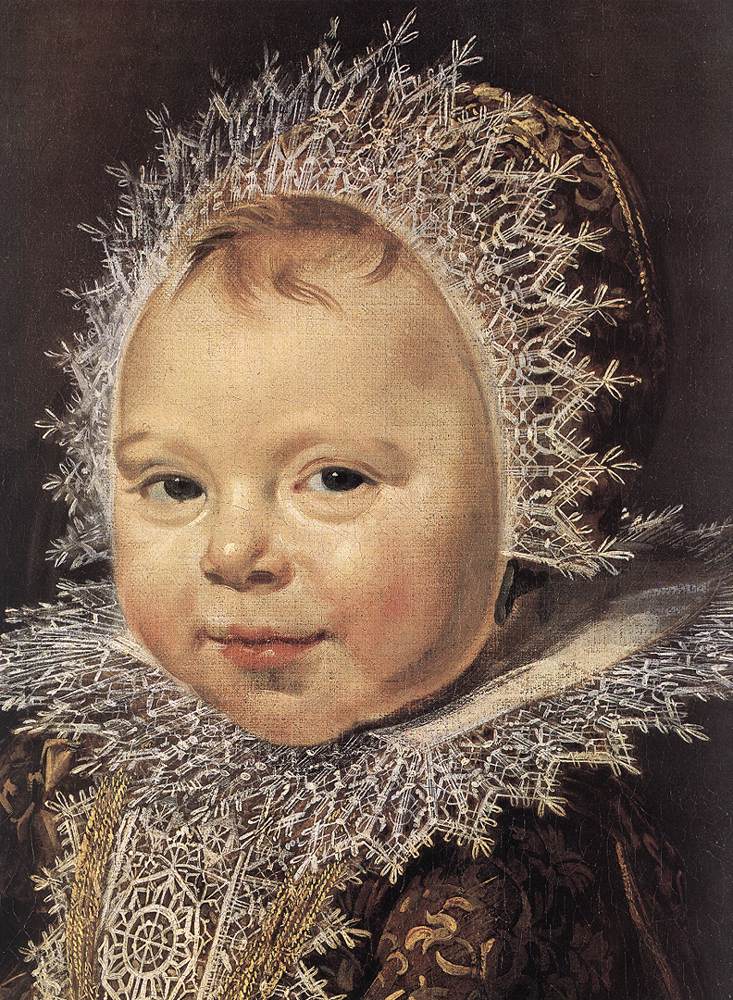 Catharina Hooft with her Nurse (detail), vintage artwork by Frans Hals, 12x8" (A4) Poster