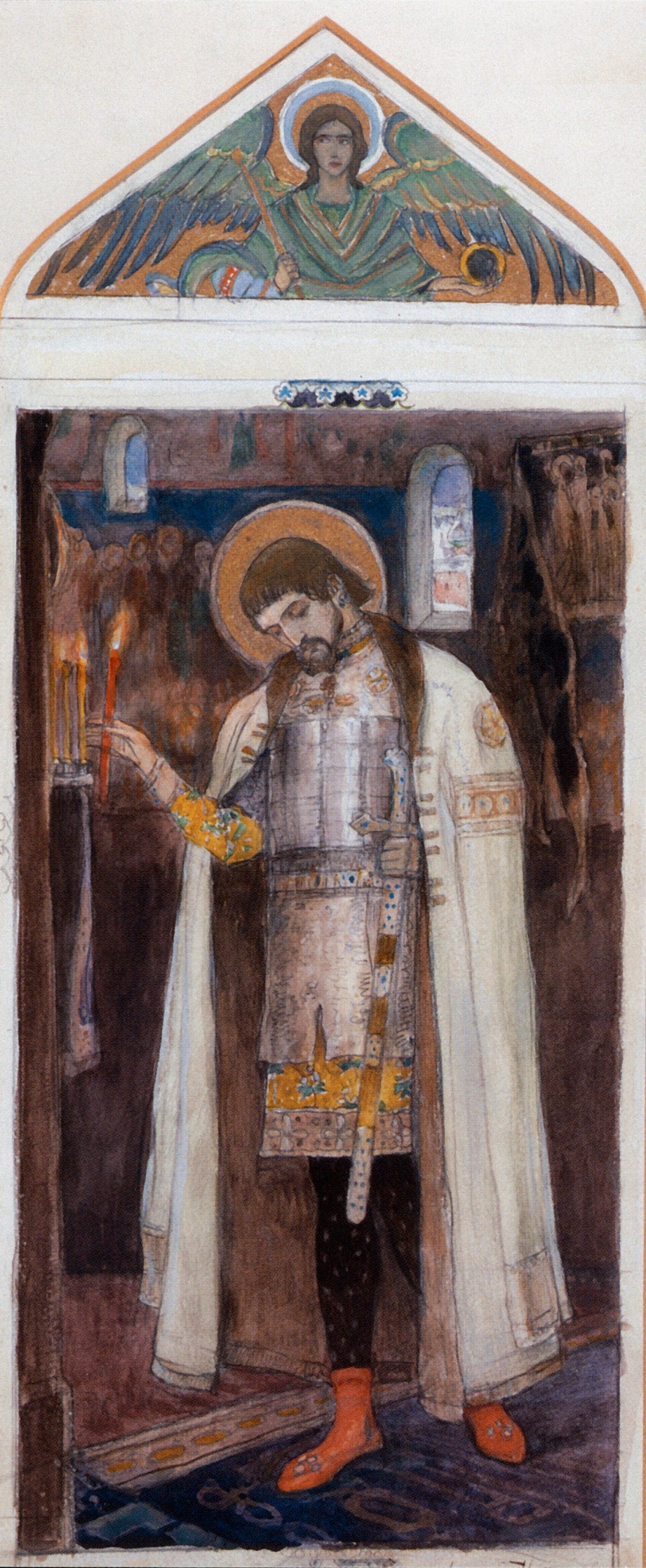 Alexander Nevsky by Mikhail Vasilevich Nesterov,A3(16x12")Poster