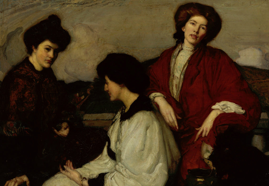 The Three Kimonos, vintage artwork by George W. Lambert, 12x8" (A4) Poster