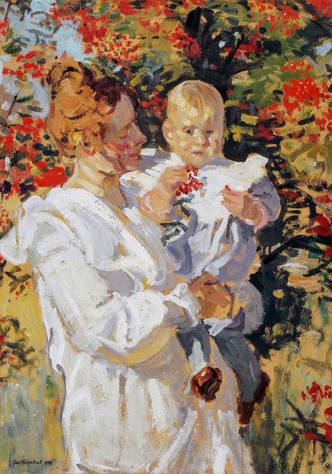 Under the Rowan Tree, vintage artwork by Janis Rozentals, 12x8" (A4) Poster