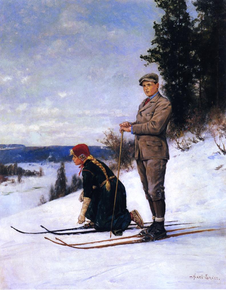 Cross Country Skiing by Axel Hjalmar Ender,A3(16x12")Poster