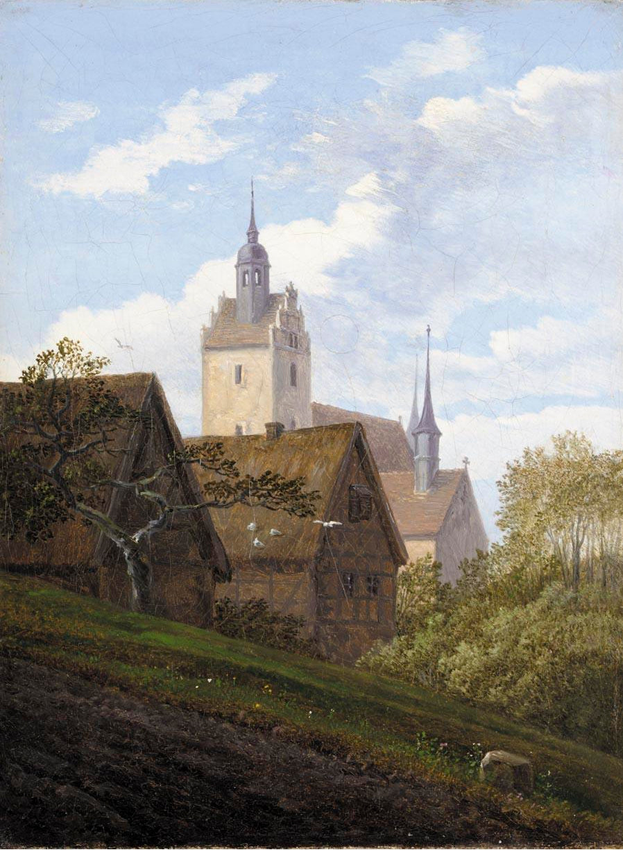 View of Priessnitz near Dresden, vintage artwork by Carl Gustav Carus, A3 (16x12") Poster Print