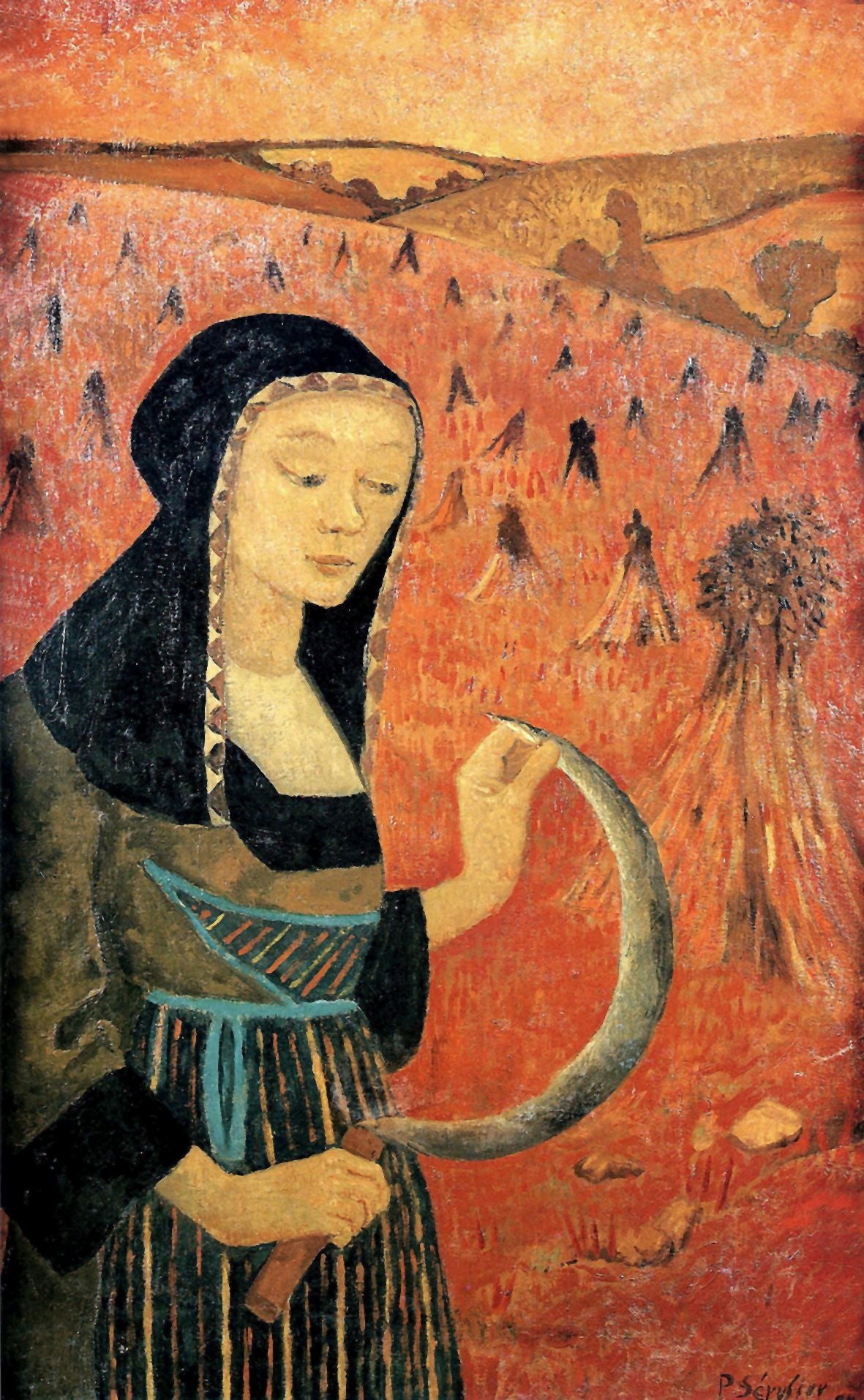 Jeune Bretonne a la faucille, vintage artwork by Paul Serusier, 12x8" (A4) Poster