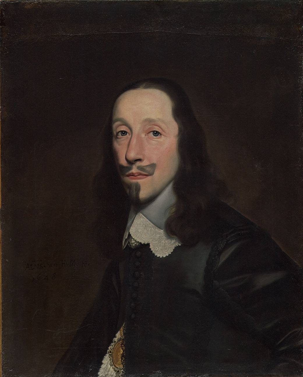 Portrait of Heinrich Langenbeck, vintage artwork by Anselm van Hulle, 12x8" (A4) Poster