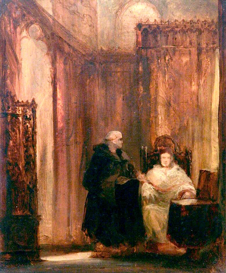 Ecclesiastics in a Vestry, vintage artwork by John Sell Cotman, 12x8" (A4) Poster