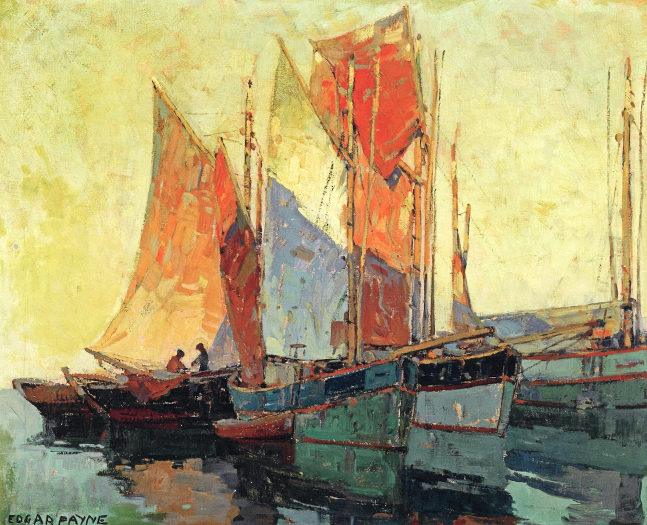 Brittany Boats by Edgar Alwyn Payne,16x12(A3) Poster