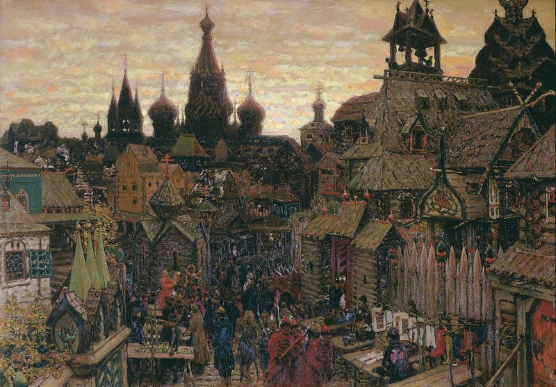 Moscow Street, Early XVII Century by Apollinari Vasnetsov,A3(16x12")Poster