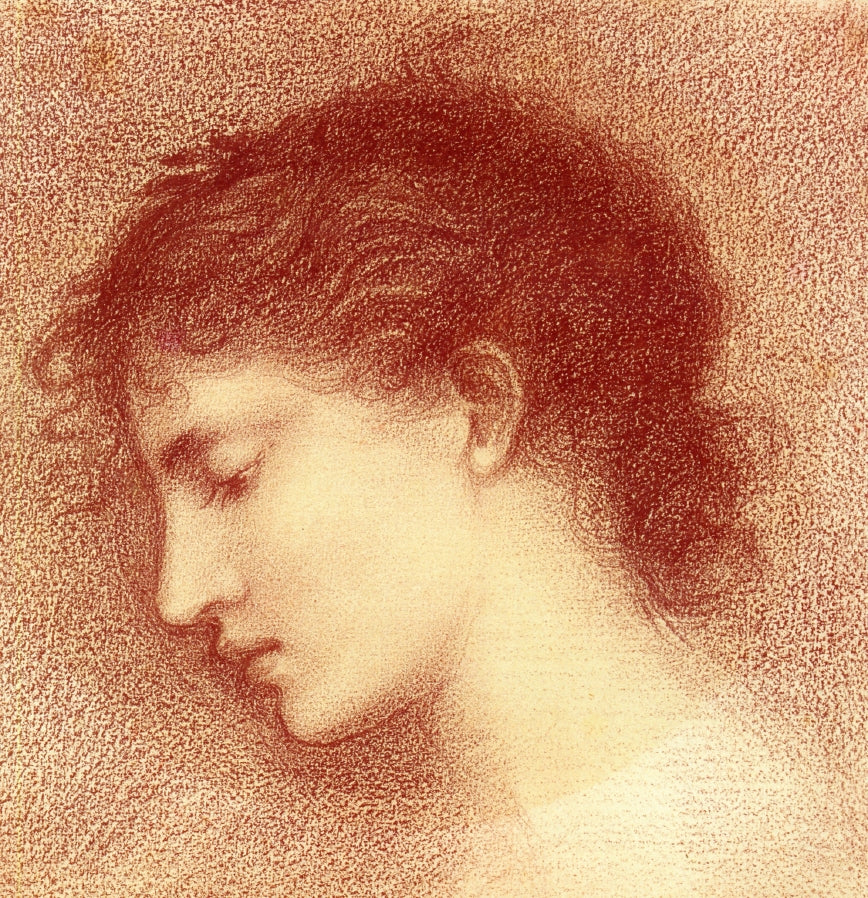 Head-Study of Maria Zambaco, probably for 'The Wine of Circe', vintage artwork by Sir Edward Burne-Jones, 12x8" (A4) Poster