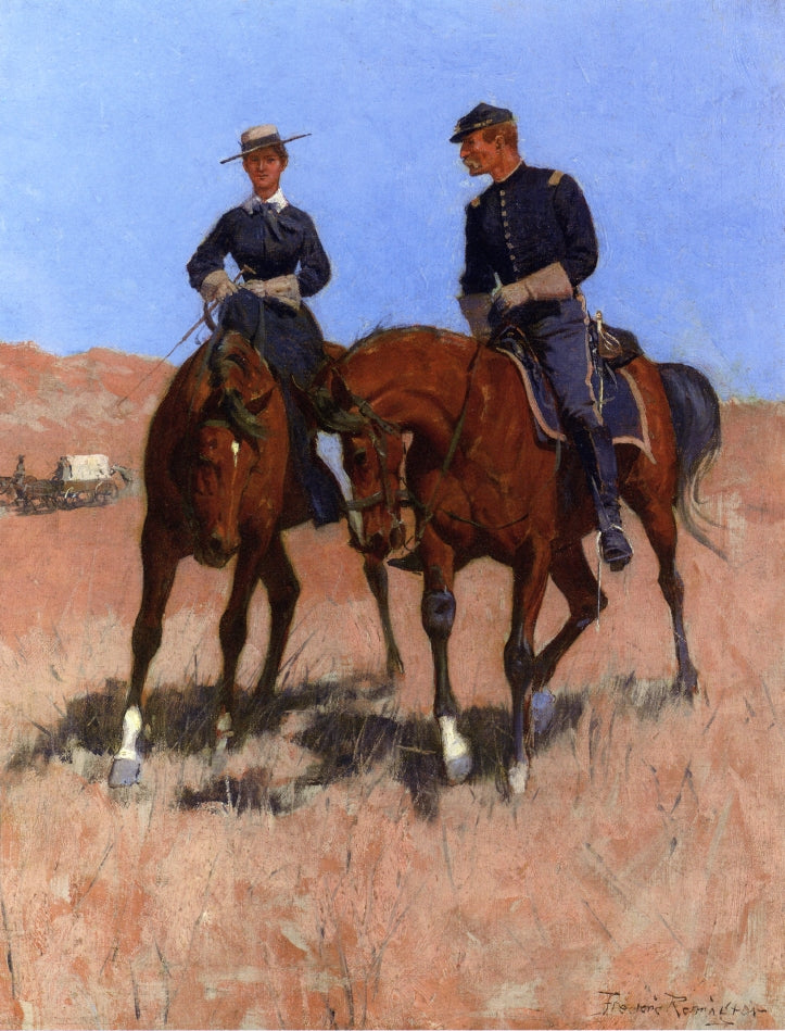 Belle McKeever and Lt. Edgar Wheelock by Frederic Remington,A3(16x12")Poster