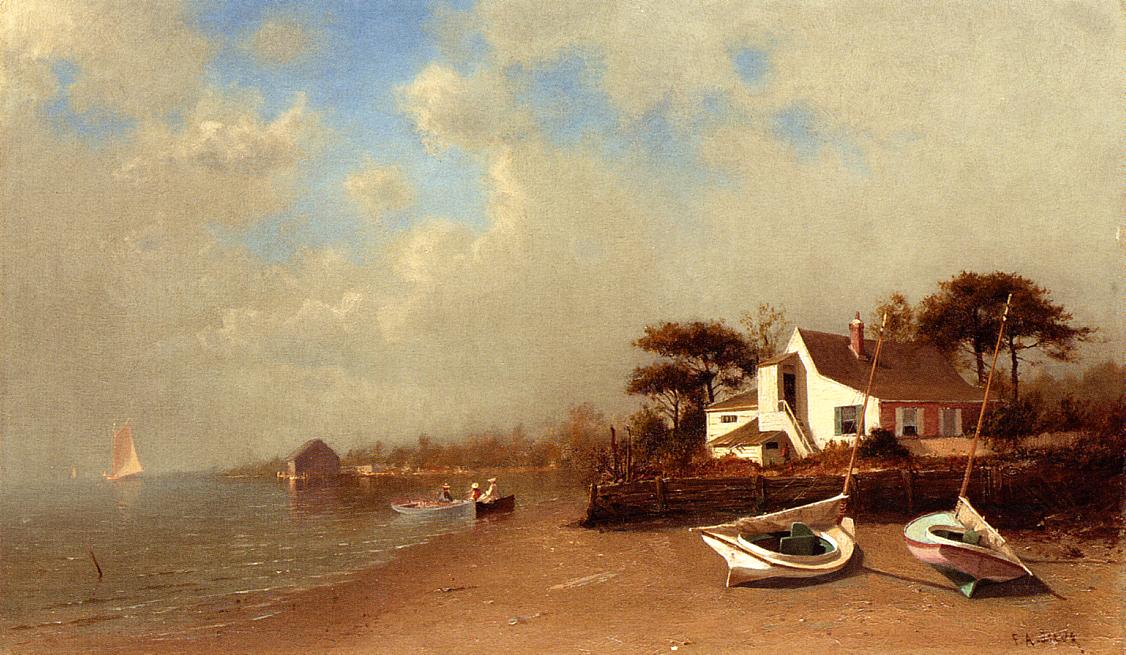 Barnegat Bay, New Jersey, vintage artwork by Francis A. Silva, 12x8" (A4) Poster