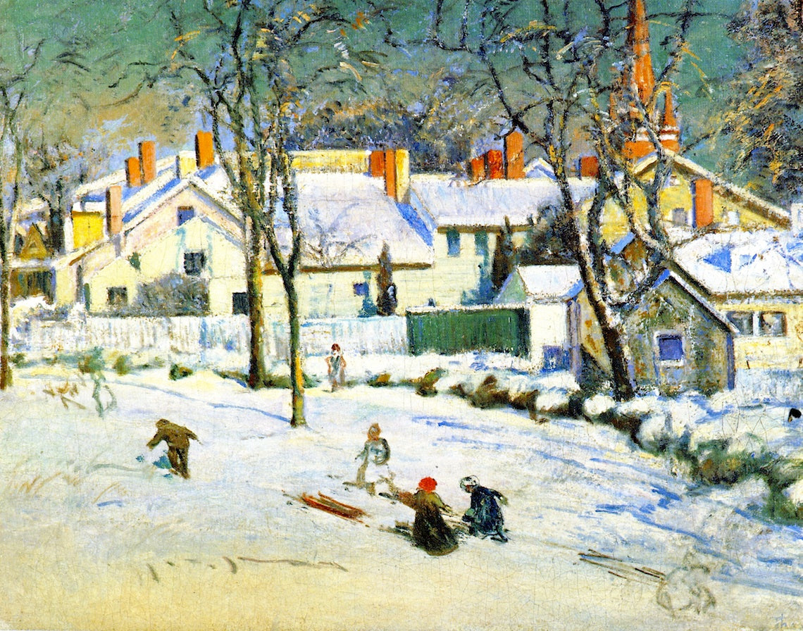 Sledding, Ipswich, Massachusetts by Theodore Wendel,A3(16x12")Poster