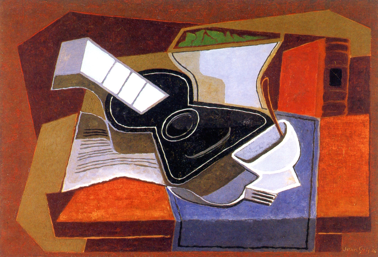 The Black Guitar, vintage artwork by Juan Gris, 12x8" (A4) Poster