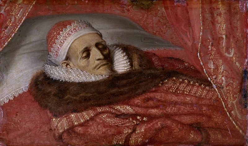 Stadtholder Prince Maurice Lying in State, vintage artwork by Adriaen van de Venne, 12x8" (A4) Poster