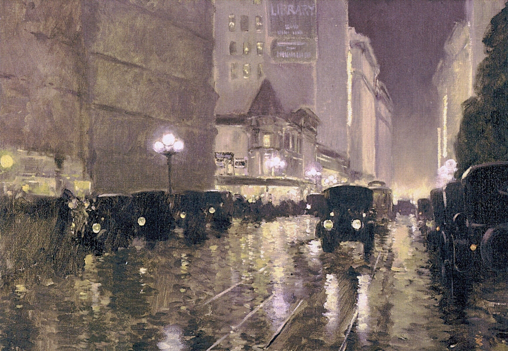 Street at Hill: Looking East, Evening by Fernand H. Lungren,A3(16x12")Poster