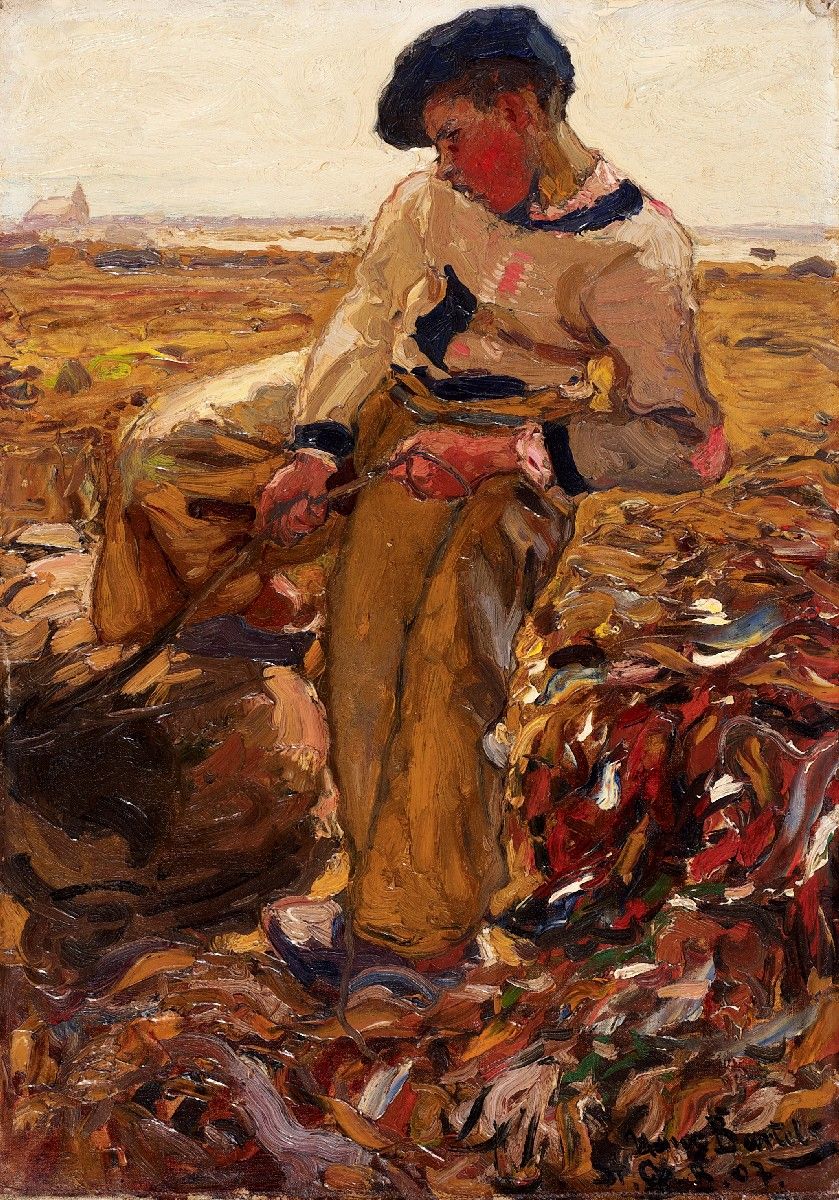 Peasant boy on the field by Hans von Bartels,A3(16x12")Poster