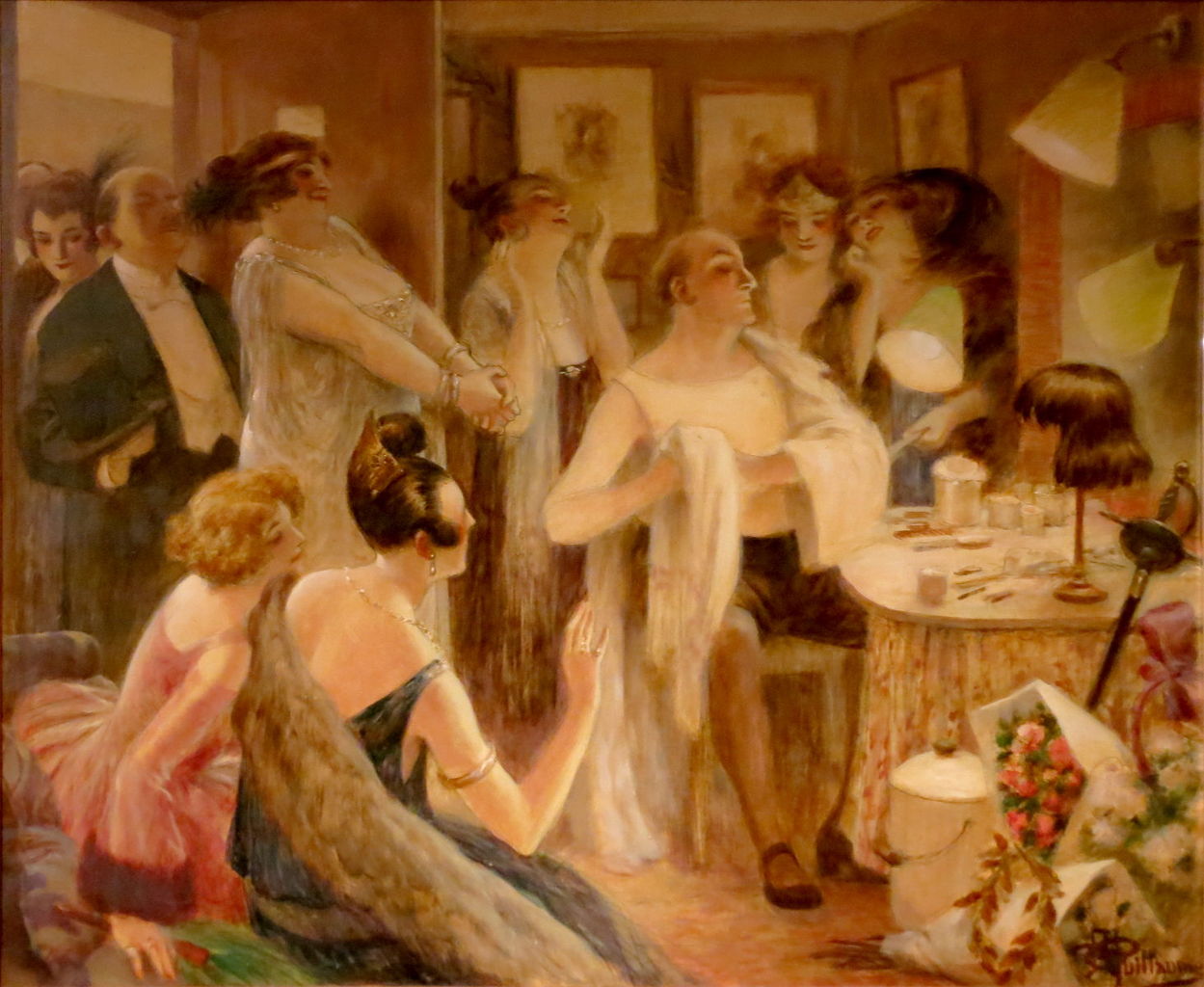 The Admirers, vintage artwork by Albert Guillaume, 12x8" (A4) Poster