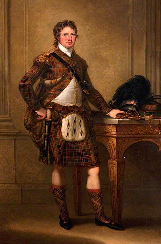 Alasdair Ranaldson MacDonell, 15th Chief of Glengarry, vintage artwork by Angelica Kauffmann, 12x8" (A4) Poster