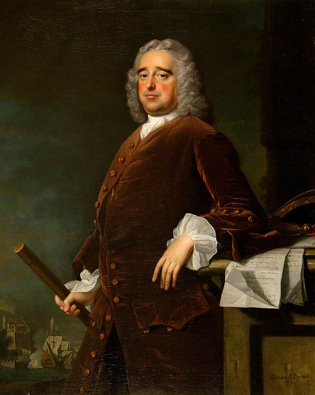 Admiral Edward Vernon, vintage artwork by Thomas Hudson, 12x8" (A4) Poster