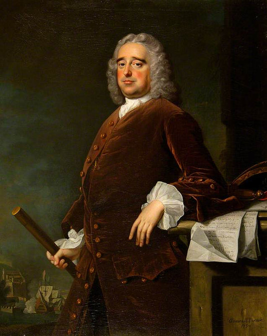 Admiral Edward Vernon, vintage artwork by Thomas Hudson, 12x8" (A4) Poster