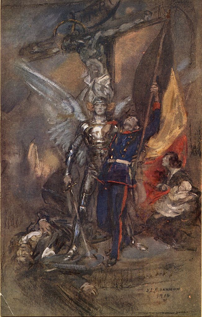 St. Michael of Belgium, vintage artwork by Sir James Jebusa Shannon, 12x8" (A4) Poster