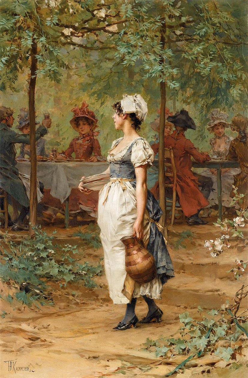 Glance Exchanged, vintage artwork by Frederik Henrdik Kaemmerer, 12x8" (A4) Poster