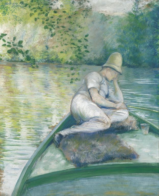Canotier sur l'Yerres, vintage artwork by Gustave Caillebotte, 12x8" (A4) Poster