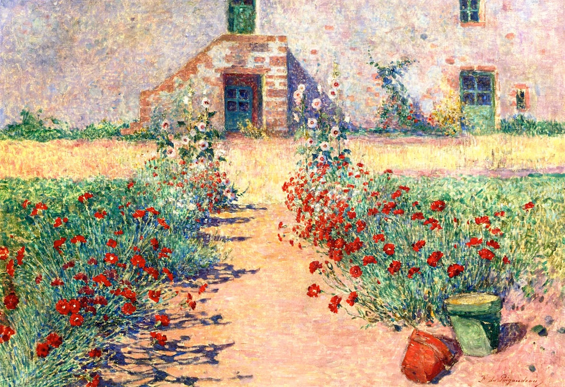 Aisle of Carnations in Kervaudu, vintage artwork by Ferdinand du Puigaudeau, 12x8" (A4) Poster