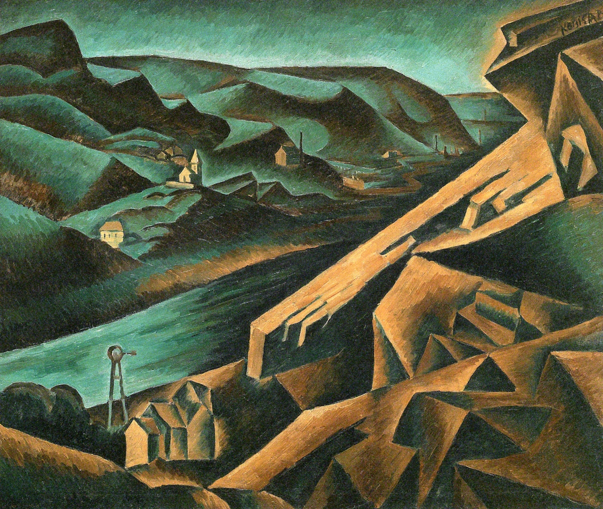 Quarry in Braník by Bohumil Kubišta,16x12(A3) Poster