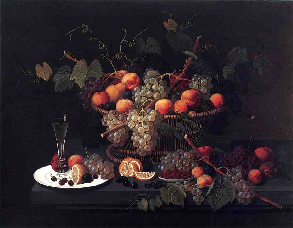 Still Life: Champagne and Fruit, vintage artwork by Severin Roesen, A3 (16x12") Poster Print