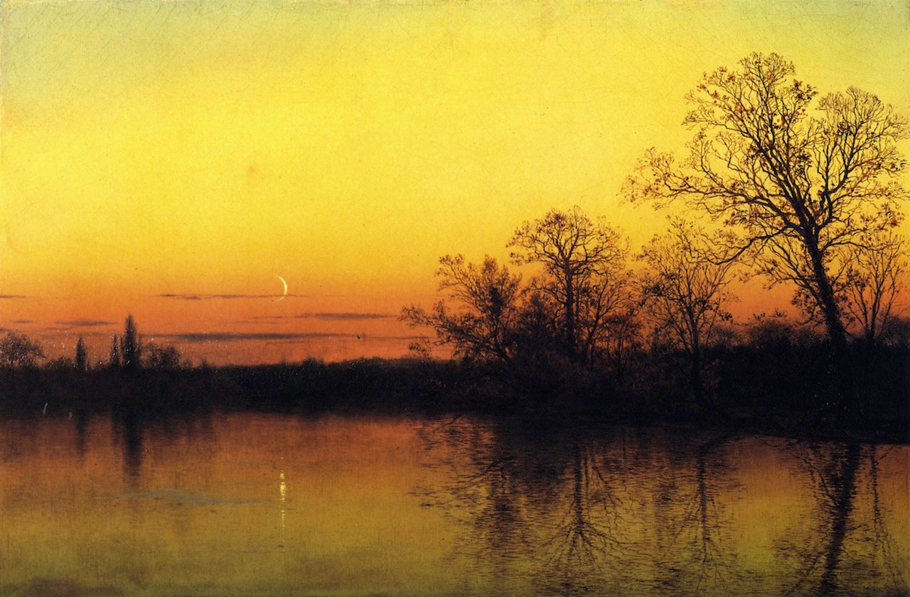 Twilight on the Passaic, vintage artwork by Louis Remy Mignot, 12x8" (A4) Poster