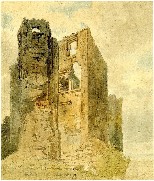 Lympe Castle, Kent, vintage artwork by Thomas Girtin, 12x8" (A4) Poster