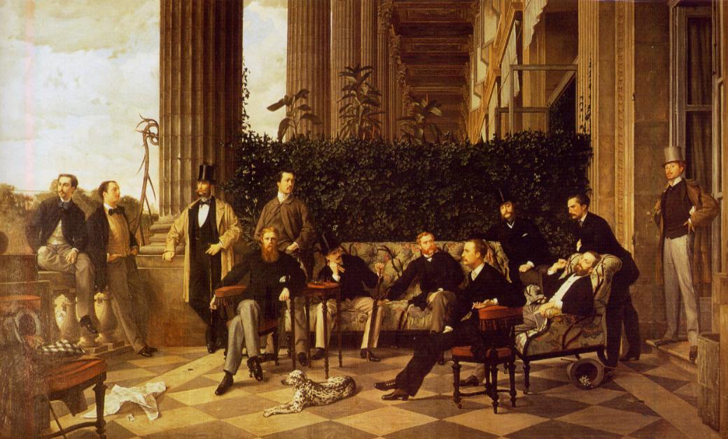 The Circle of the Rue Royale, vintage artwork by James Tissot, 12x8" (A4) Poster