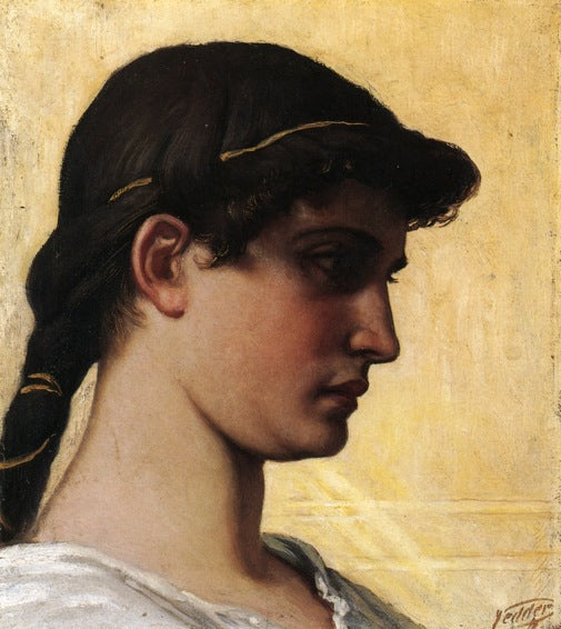 Head of a Roman Maiden, vintage artwork by Elihu Vedder, 12x8" (A4) Poster