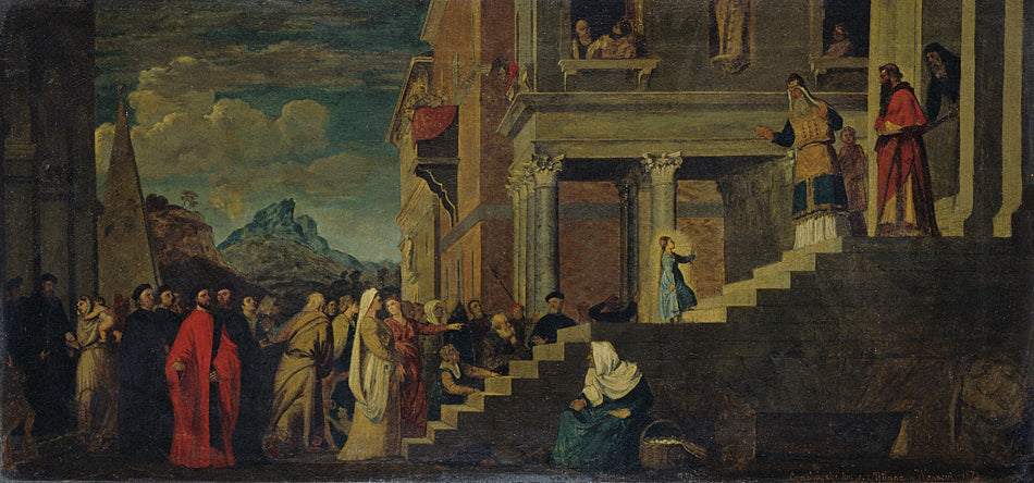 Mary in the Temple, vintage artwork by Władysław Czachórski, 12x8" (A4) Poster