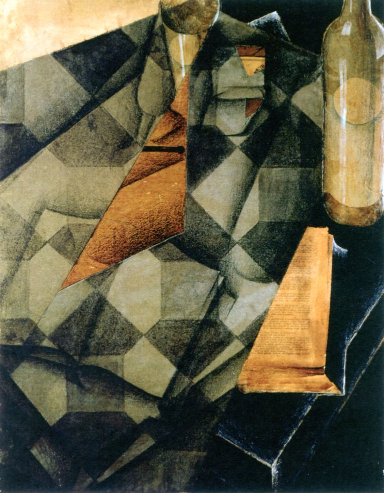 Book and Glass, vintage artwork by Juan Gris, 12x8" (A4) Poster