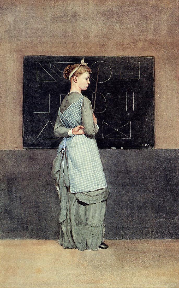 Blackboard, vintage artwork by Winslow Homer, 12x8" (A4) Poster