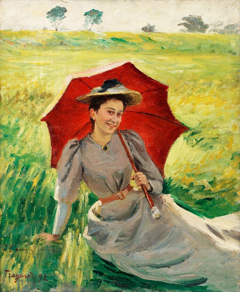 Lady with a Red Parasol by Carl Tragardh,A3(16x12")Poster