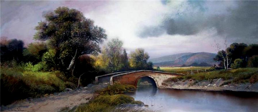 Stone Bridge Crossing Hudson River by William Henry Chandler,A3(16x12")Poster
