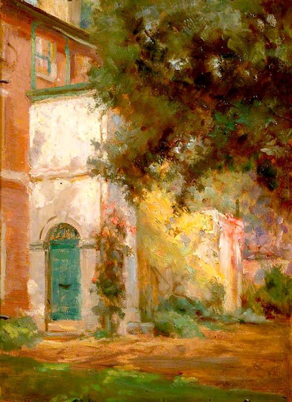 Porch, Side of House and Tree, vintage artwork by Percy Harland Fisher, 12x8" (A4) Poster