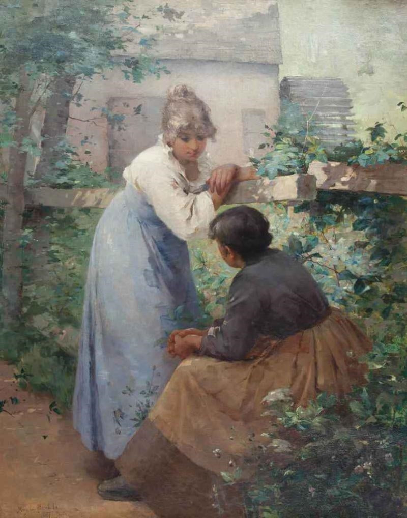 ing in a Garden with a Mill by Mary Fairchild MacMonnies Low,A3(16x12")Poster