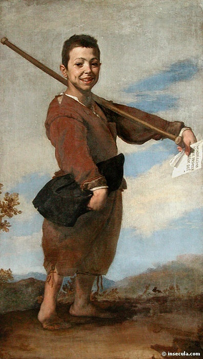 The Clubfooted Boy, vintage artwork by Jusepe de Ribera, 12x8" (A4) Poster