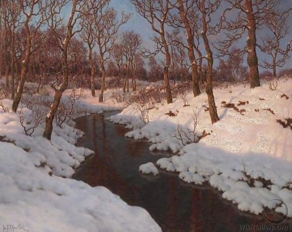 Evening Sun, vintage artwork by Ivan Fedorovich Choultse, 12x8" (A4) Poster