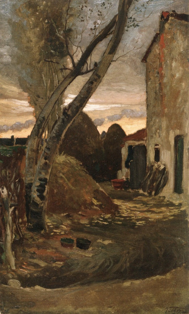 Leaning Trees near Viareggio, vintage artwork by Elihu Vedder, 12x8" (A4) Poster