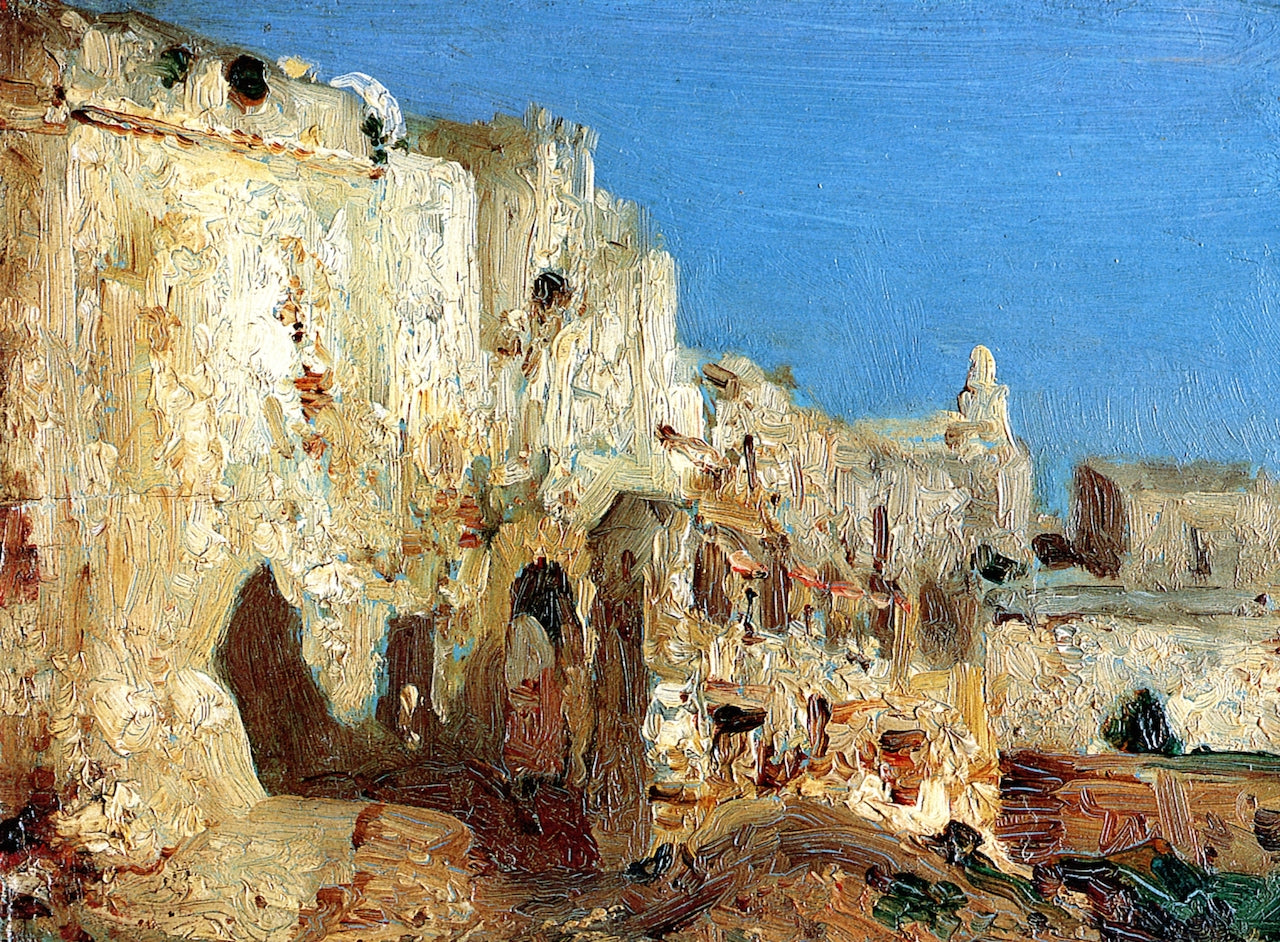 Alger, remparts, vintage artwork by Felix-Francois-Georges-Philbert Ziem, 12x8" (A4) Poster